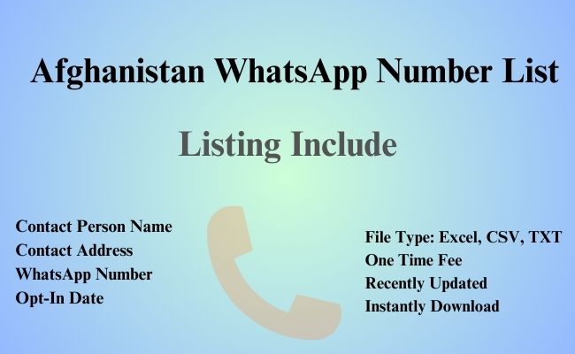 Afghanistan whatsapp number list