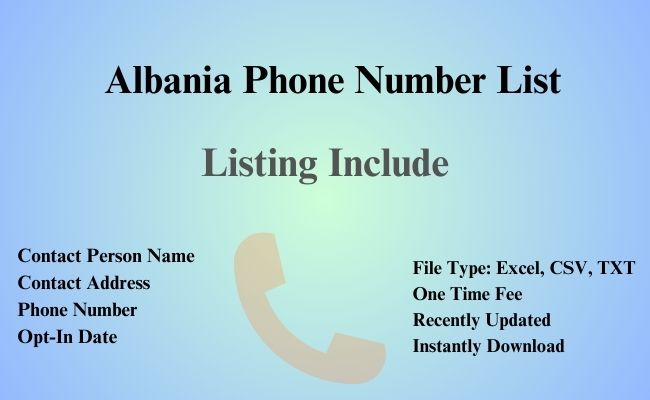 Albania phone number list