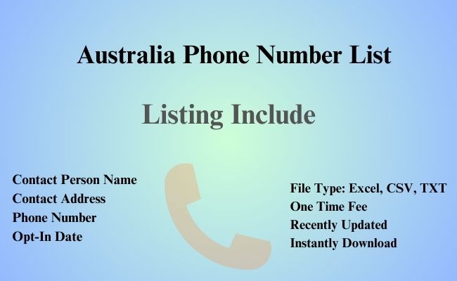 Australia phone number list