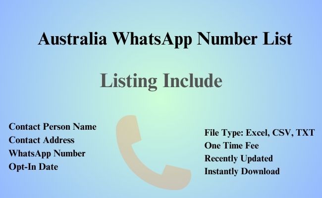 Australia whatsapp number list