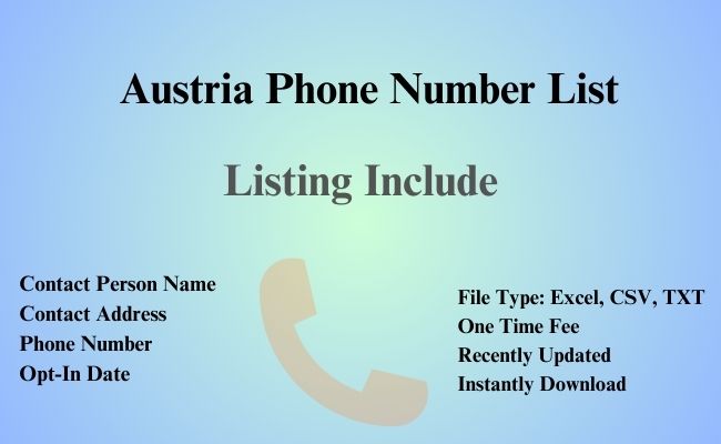 Austria phone number list