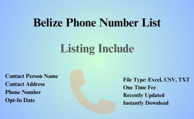 Belize phone number list