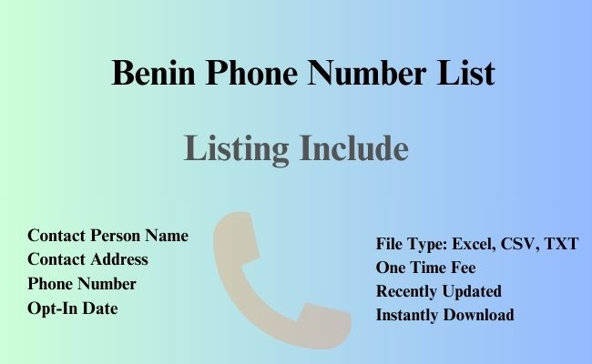 Benin phone number list