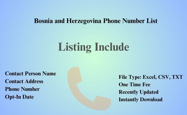 Bosnia & Herzegovina phone number list