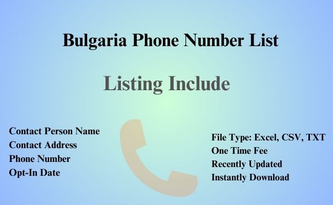 Bulgaria phone number list