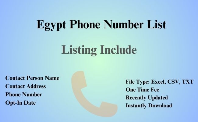 Egypt phone number list