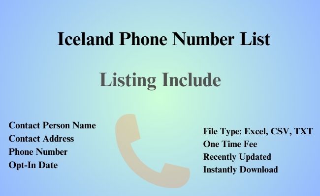 Iceland phone number list