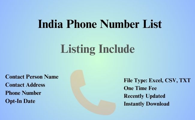 India phone number list