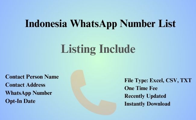 Indonesia whatsapp number list