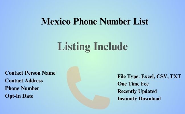 Mexico phone number list