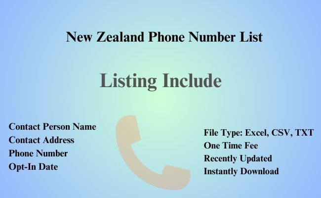 New Zealand phone number list