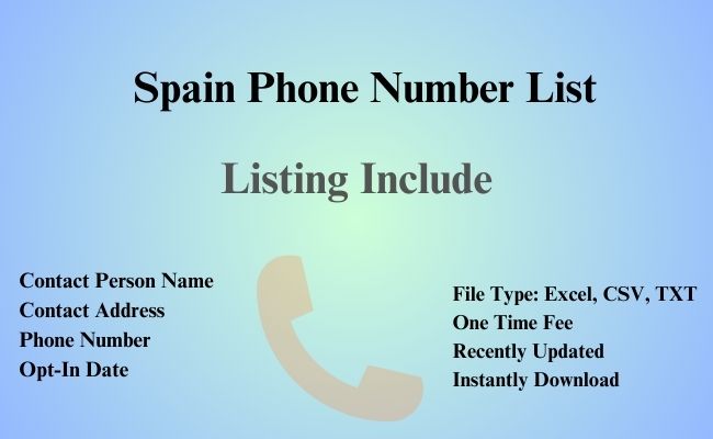 Spain phone number list